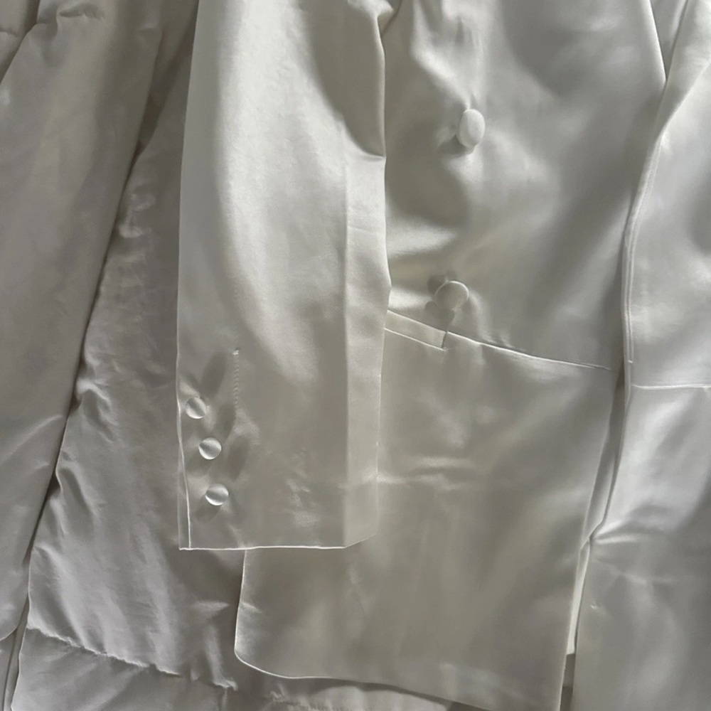Abyss by Abbey Omair White Women's Jacket Small Pantsuit Medium $490 - Picture 10 of 11